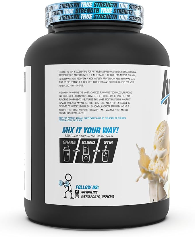 BPI Sports Hydro HD - 100% Hydrolyzed Whey Protein Powder - Muscle Growth, Recovery, 25g of