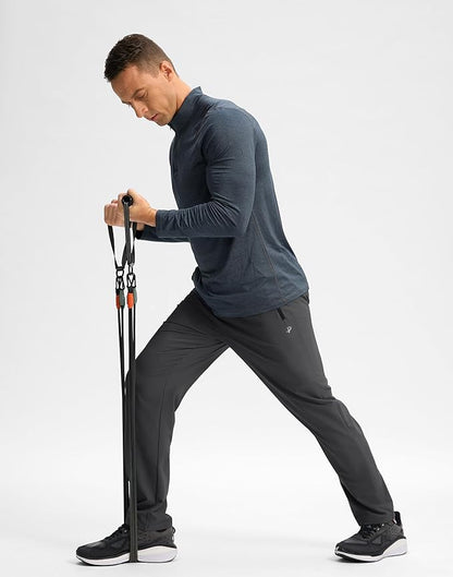 Pudolla Men's Lightweight Hiking Pants Quick-Dry Outdoor Sweatpants with Zipper Pockets for Casual