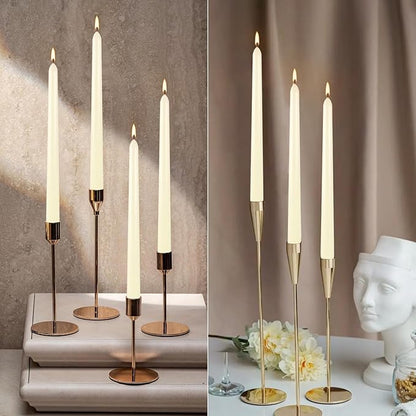 36 Pack Ivory White Taper Candles, 7-8 Hours Burn Time, Unscented, Smokeless and Dripless, 0.8 x 10