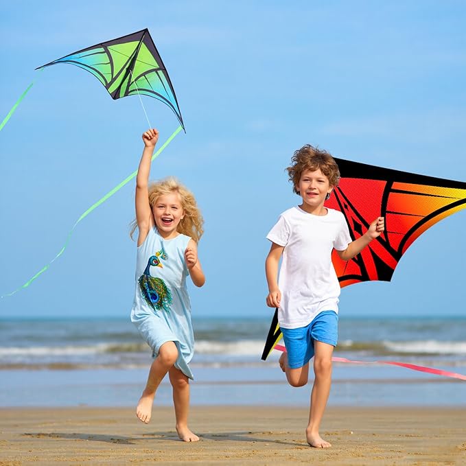 Large Delta Kite for Kids & Adults - Easy to Fly Outdoor Kites for Kids Ages 8-10, Perfect for