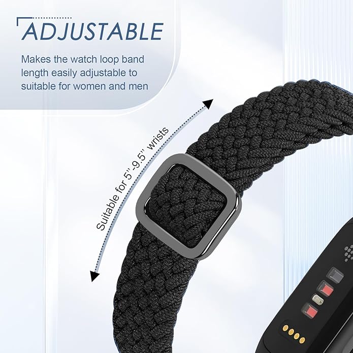 Tiptops Braided Nylon Bands Compatible with Fitbit Inspire 3/Inspire 2/Inspire/Inspire HR/Ace 2/Ace
