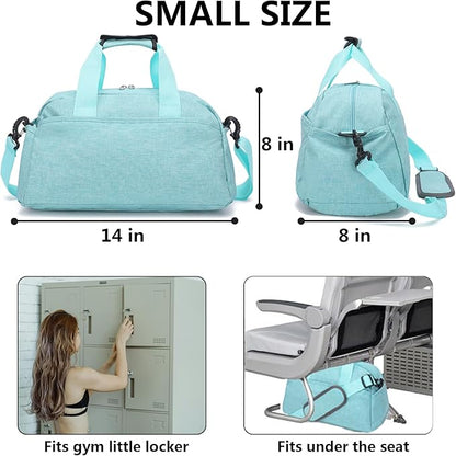14 inch Small Gym Bag for Women & Men, Mini Duffel Bag for Travel Sports Lightweight Carry On Bag