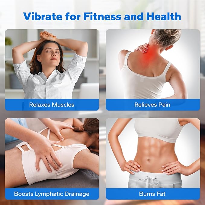 MERACH Vibration Plate Exercise Machine, Slim Vibration Plate for Lymphatic Drainage Weight Loss