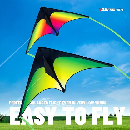 Delta Kite Two Set for Kids and Adults,Easy to Fly Outdoor Fun Kites, Perfect for Beaches and