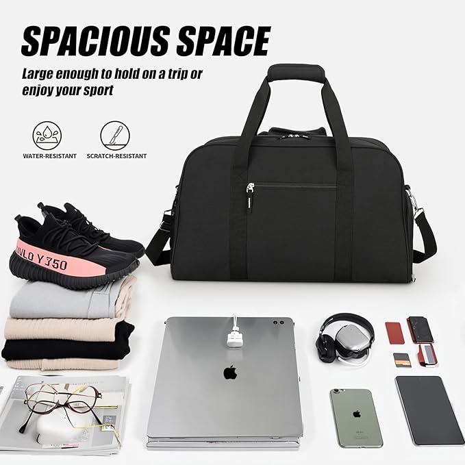 Searock 21 Inch Gym Bag with Shoe Compartment, Sports Duffle Bag for Travel, Carry On Duffel Bag