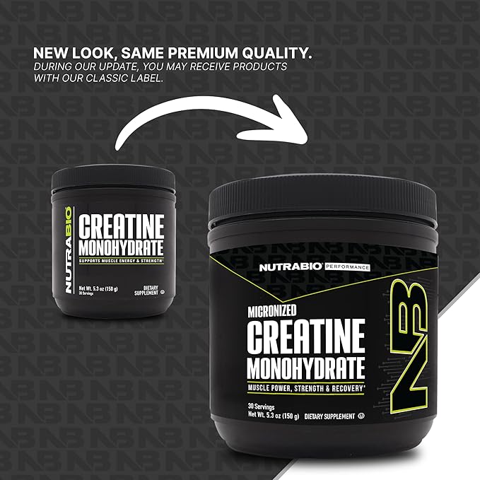 NutraBio Pure Micronized Creatine Monohydrate Powder Supplement, Unflavored, (150 g) - Supports