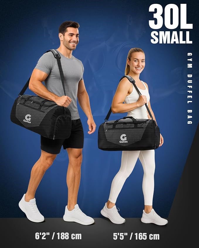 Gonex Gym Duffel Bag with Shoe Compartment Wet Pocket, Large Capacity Sports Duffle Bag for Men