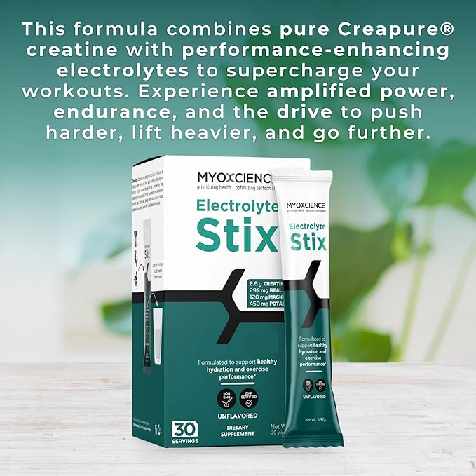 MYOXCIENCE Electrolyte STIX | Creatine Electrolyte Powder | Recovery from Exercise & Muscle