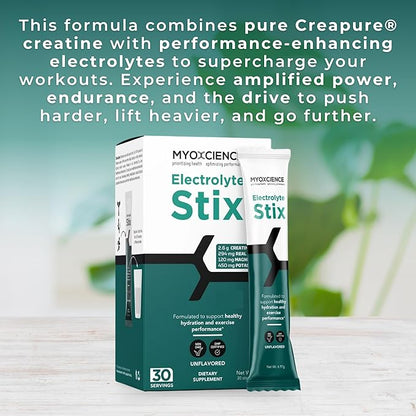 MYOXCIENCE Electrolyte STIX | Creatine Electrolyte Powder | Recovery from Exercise & Muscle