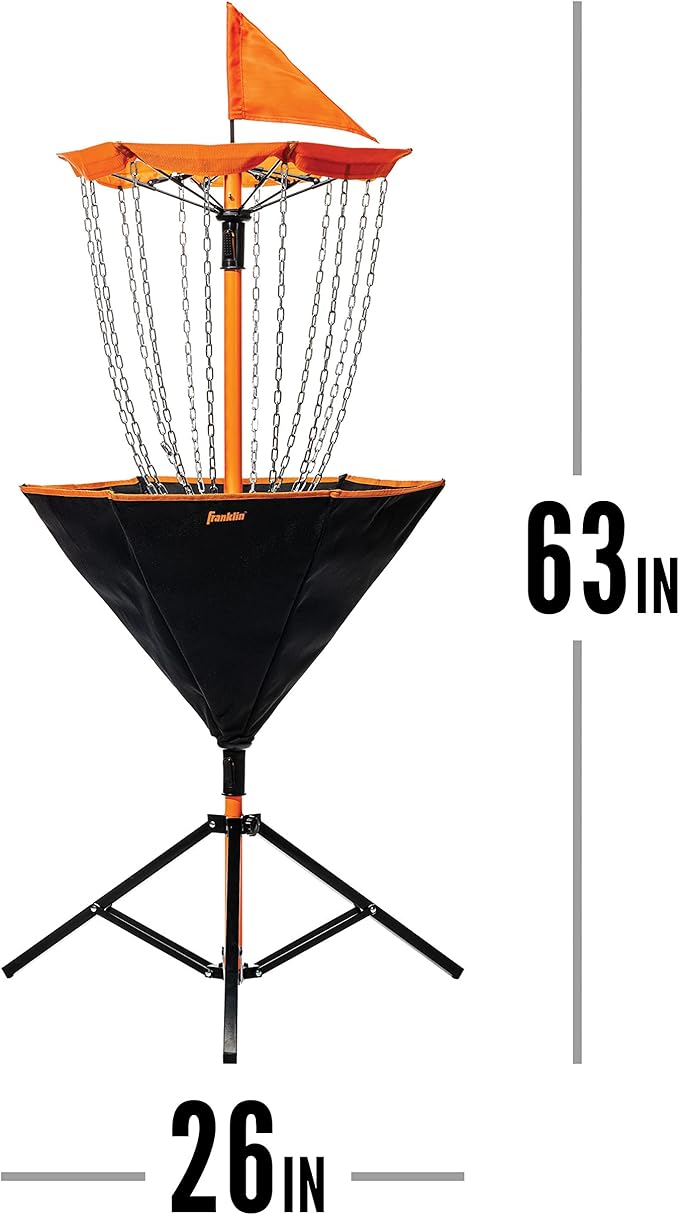 Franklin Sports Disc Golf Baskets - Portable Disc Golf Target with Chains Included - Disc Golf