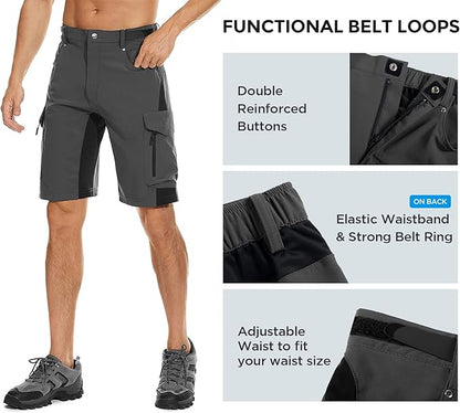 XKTTAC Men's Outdoor Quick Dry Lightweight Stretchy Shorts for Hiking, Tactical, Camping, Travel
