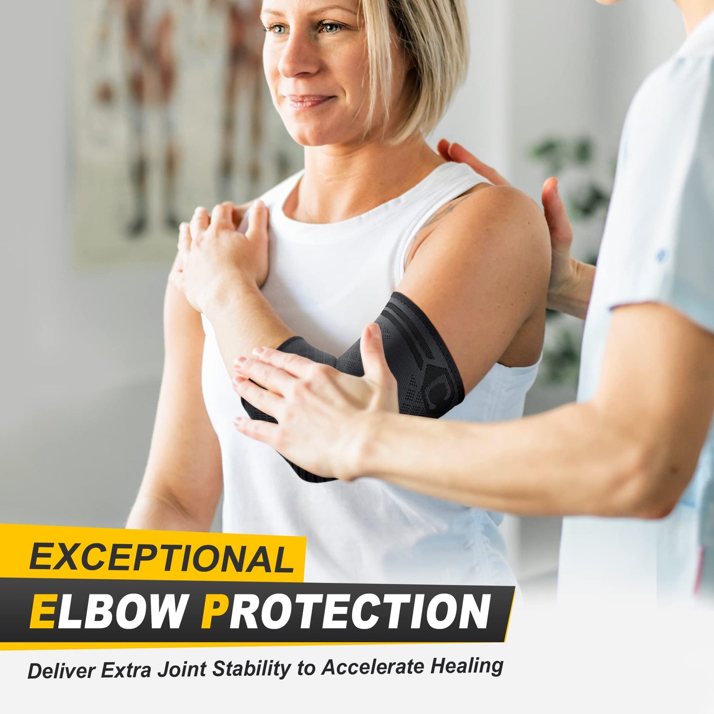 CAMBIVO 2 Pack Elbow Brace Compression Sleeve, Tennis & Golfer's Elbow