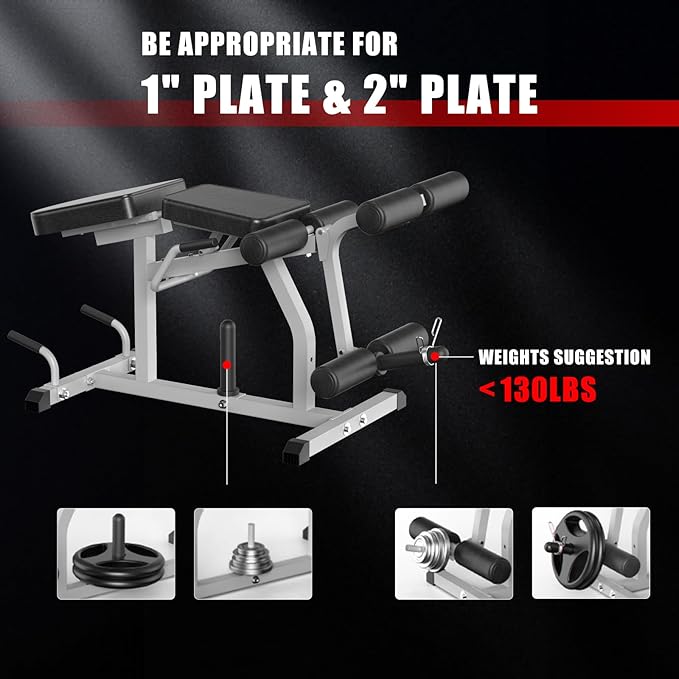 2-in-1 Adjustable Leg Extension and Curl Machine, Easy Transition, Home Gym Leg Machine, Weight