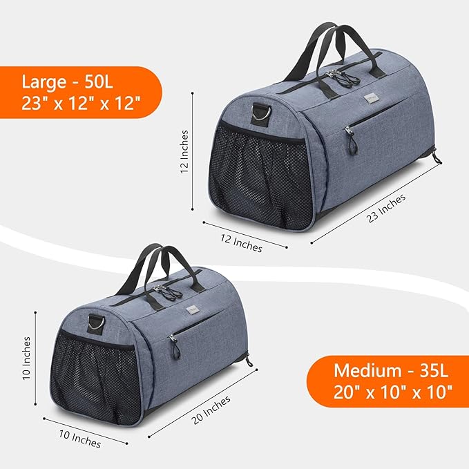 TOPDesign Gym Bag for Women & Men, Unisex Duffel Bag with Shoe Compartment & Wet Pocket for Travel
