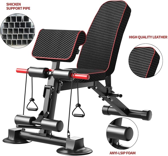 Adjustable Weight Bench - Utility workout Benches for Exercise, Free Installation Design for