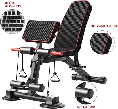Adjustable Weight Bench - Utility workout Benches for Exercise, Free Installation Design for