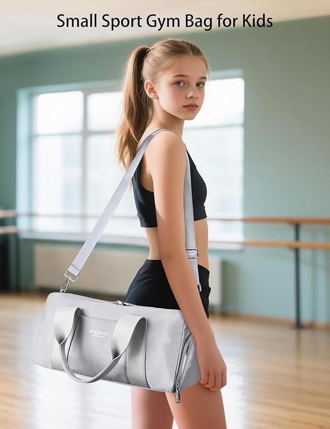 Compact Sports Gym Bag for Women and Men, Cute Mini Duffle Bag with Wet Pocket & Shoes Compartment