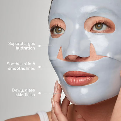NuFACE IonPlex Hydra-Gel Power Mask - Hydrogel Korean Face Mask to Help Boost Hydration, Smooth