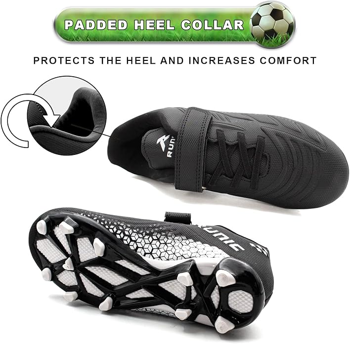 RUNIC Kids Soccer Cleats for Boys and Girls - Small and Big Kid Athletic Outdoor Football Shoes