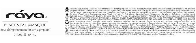 Raya Placental Masque (606) | Nourishing Facial Treatment Mask for Dry or Aging Skin | Revitalizes