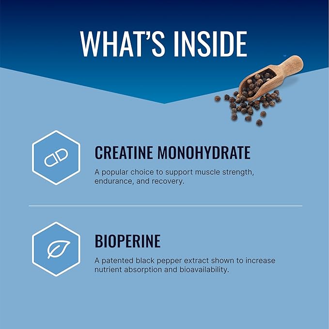 Approved Science Creatine Monohydrate Powder with BioPerine - Supports Lean Muscle Growth and