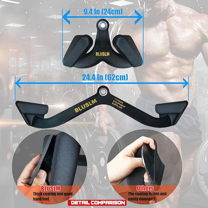 LAT Pull Down Bar for Cable Machine, LAT Pulldown Attachments T Bar V Bar Cable Attachment, Back