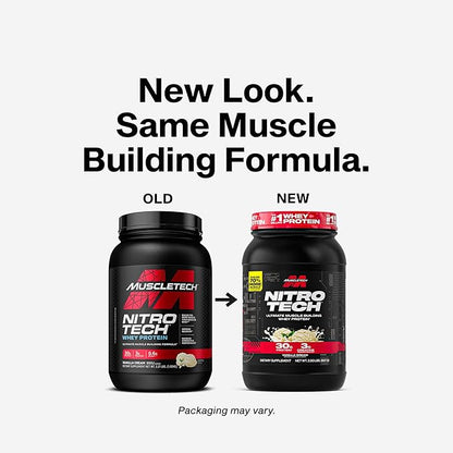Muscletech Whey Protein Powder (Vanilla Cream, 2.2 Pound) - Nitro-Tech Ultimate Muscle Building