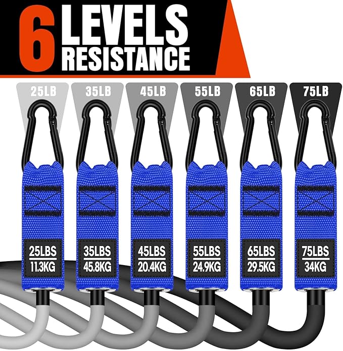 Heavy Resistance Bands for Working Out, 300LBS Exercise Bands with Handles, Workout Bands for Men