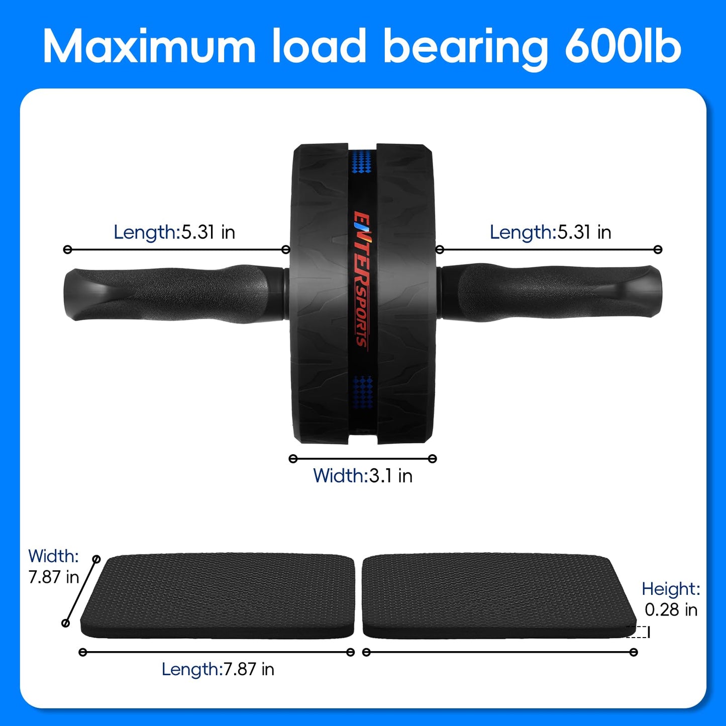 Ab Roller Wheel for Abs Workout - Abdominal Exercise Equipment with 2 Knee Pads for Home Gym, Core