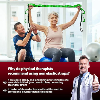 Stretching Strap with 10 Loops-Yoga Strap for Physical Therapy,Home Workout,Pilate & Flexibility