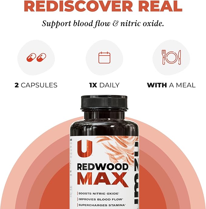 UMZU Redwood Max Nitric Oxide Booster, 1-Month Supply -Advanced Nitric Oxide Supplement with Fitnox