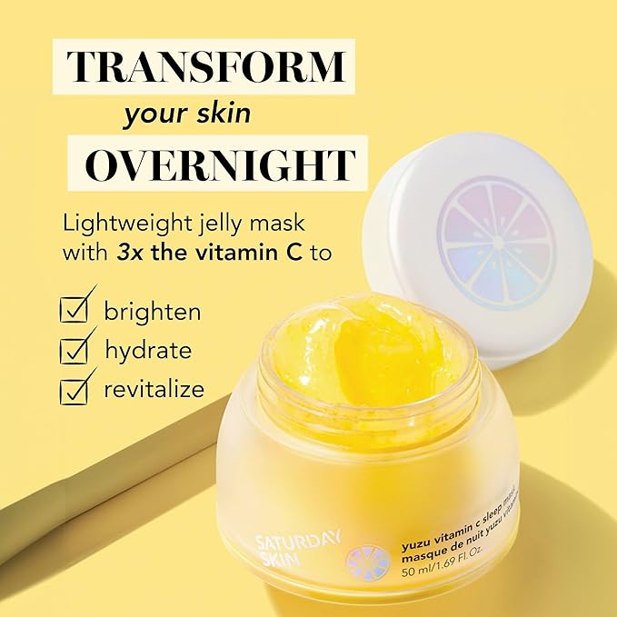 Saturday Skin Yuzu Vitamin C Sleep Mask Regenerist Retinol Ultra Rich Face Moisturizer Cream Smooth