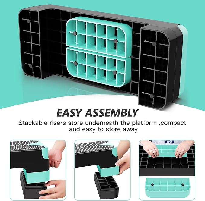 Aerobic Exercise Step, Adjustable Aerobic Stepper for Exercise, Workout Step Platform for Step Up
