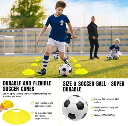 Soccer Goal, Kids Soccer Goals for Backyard Set, 2 Pack of Portable Pop Up Soccer Net with Soccer