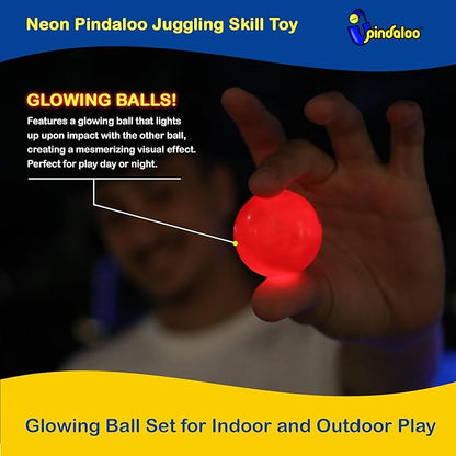 pindaloo Original Led Light Neon Skill Game with 2 Balls- Gifts for Kids and Adults Indoor &