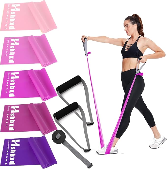 Resistance Bands for Working Out, Physical Therapy Bands, Latex Free Elastic and Exercise Bands Set