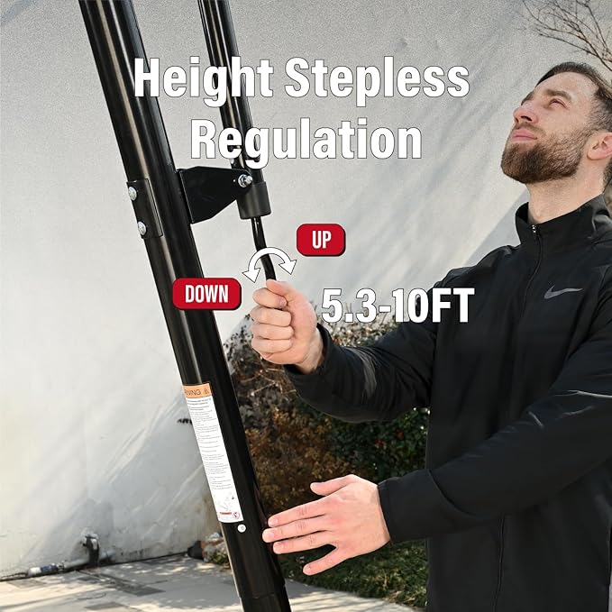 Basketball Hoop 44&48 Inch Backboard Portable Basketball Hoop Outdoor,5.3-10ft Stepless Regulation