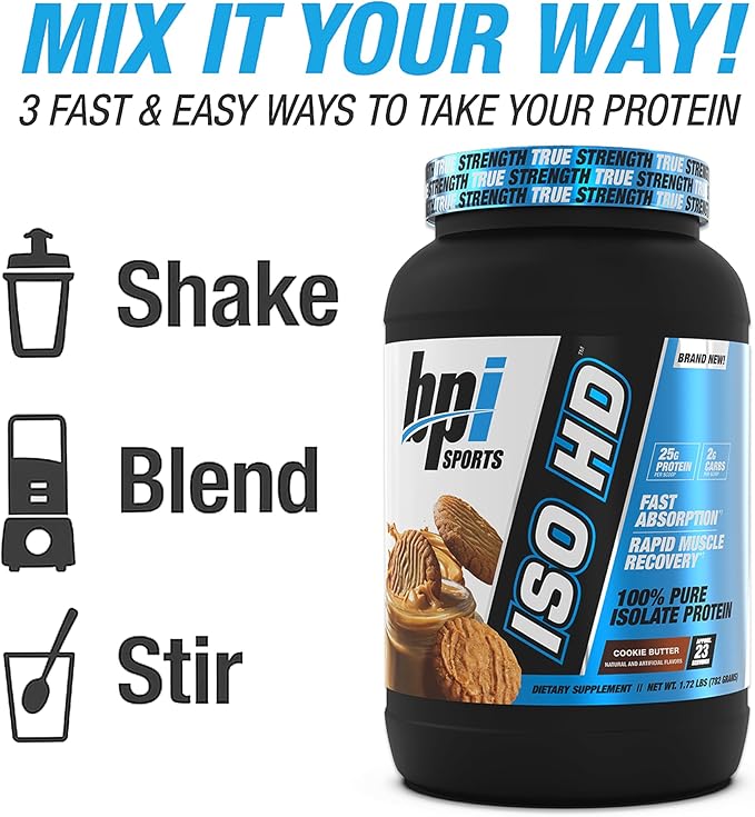 BPI Sports ISO HD Isolate Protein Powder ??100% Whey Isolate, Protein Powder for Muscle Gain