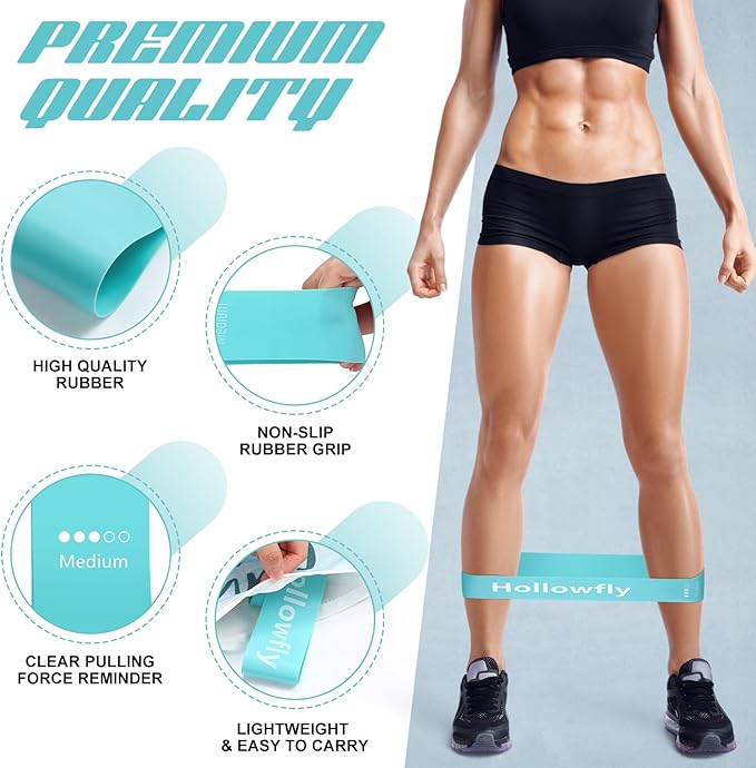 12 Pcs Latex Resistance Loop Exercise Bands for Booty Workout Stretch Exercise Bands Non Slip for
