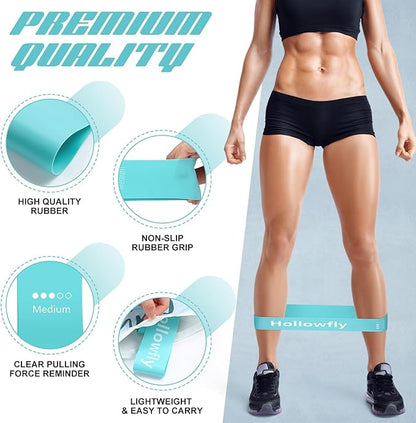 12 Pcs Latex Resistance Loop Exercise Bands for Booty Workout Stretch Exercise Bands Non Slip for