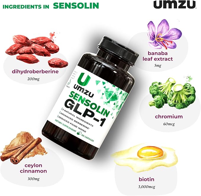 UMZU Sensolin GLP-1 Metabolic Support Supplement, Boost GLP-1 Production, Reduce Food Noise
