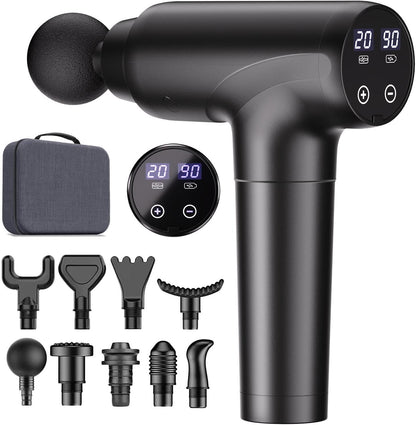 cotsoco Massage Gun Deep Tissue, Muscle Massage Gun with 9 Attachment Heads 20 Speeds & Silent