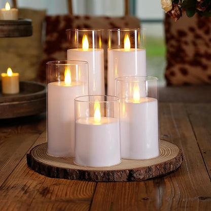 Homemory Realistic Flickering Battery Operated Candles, LED Fake Electric Candle with Remote