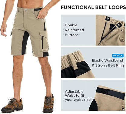 XKTTAC Men's Outdoor Quick Dry Lightweight Stretchy Shorts for Hiking, Tactical, Camping, Travel