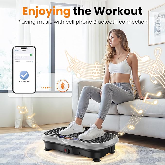 AXV Vibration Plate Fitness Platform Exercise Machine Vibrating Shaking Full Body Shaker Workout