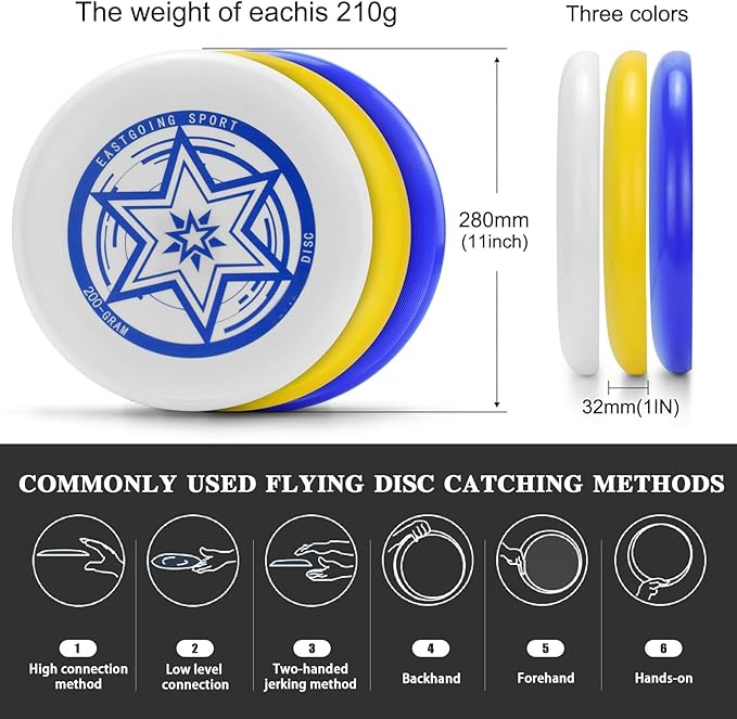 Eastgoing Beach Outdoor Flying Disc – 210 Gram, 11 Inch Heavyweight Flying Disc, Designed for