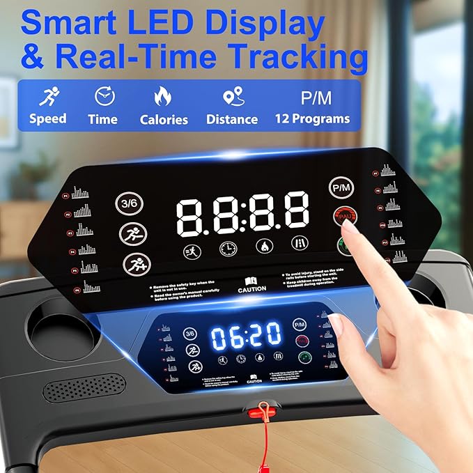 Treadmill with 5% Incline, Walking Pad Treadmill with Handle Bar, Portable Folding Treadmills for