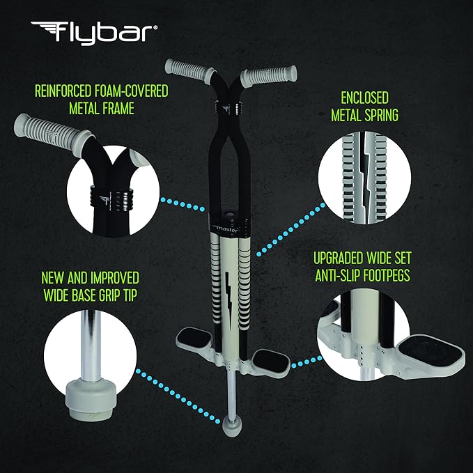 Flybar Master Pogo Stick for Kids Ages 9+, 80–160 lbs – Easy Grip Handles – Active Exercise Toy for