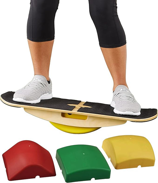 Blue Planet Balance Surfer | Bamboo Balance Board for Office, Standing Desks, Surfing, SUP, Yoga