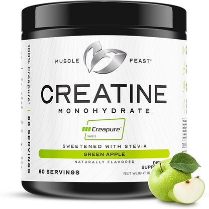 Muscle Feast Creapure Creatine Monohydrate Powder, Vegan Keto Friendly Gluten-Free Easy to Mix